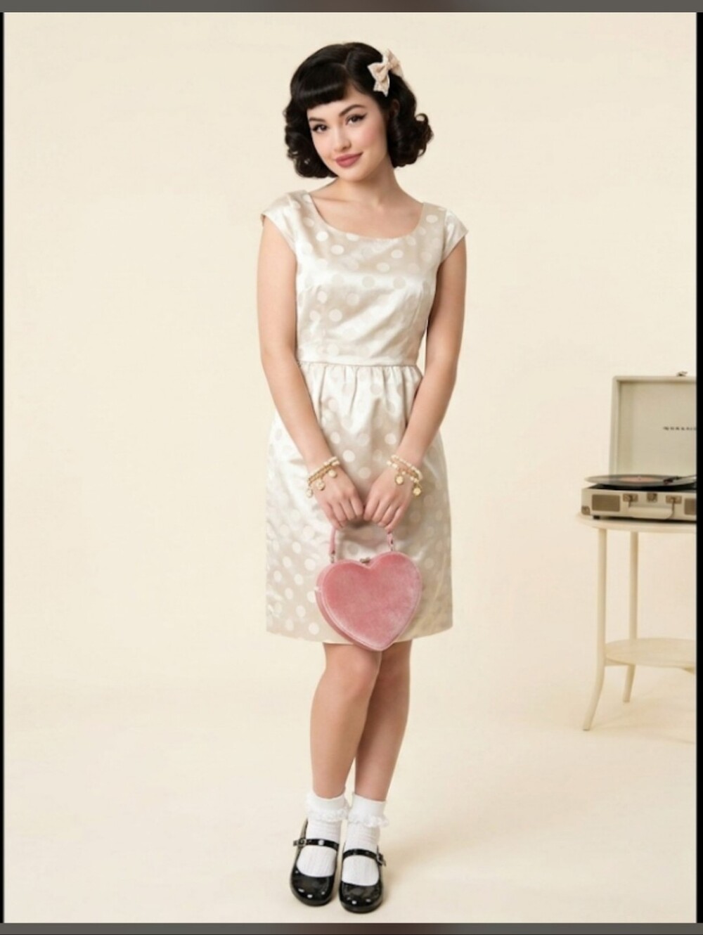 NWT American Eagle Outfitters Shine Polka Dot Dress 10 Twee Croquette 50s #4500